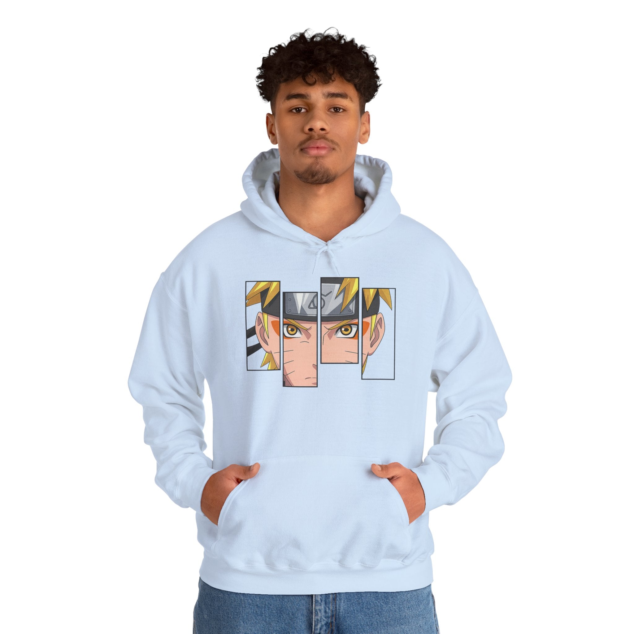 Anime Eyes Split-Panel Hoodie