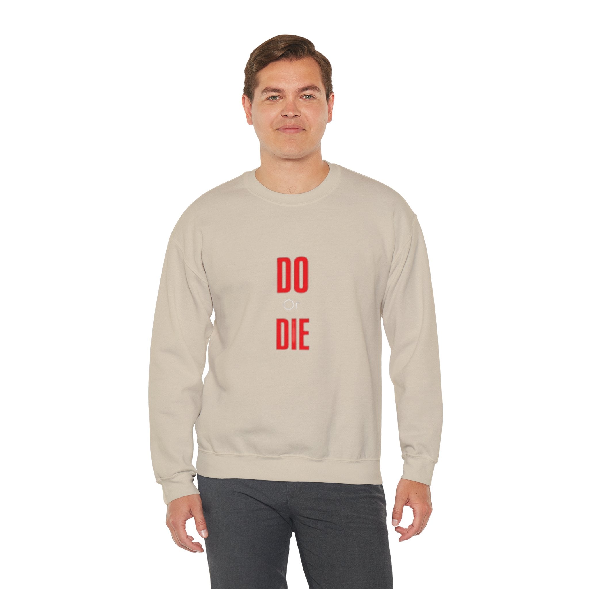 Crewneck Sweatshirt – Minimal 'DO / DIE' Red Vertical Typography