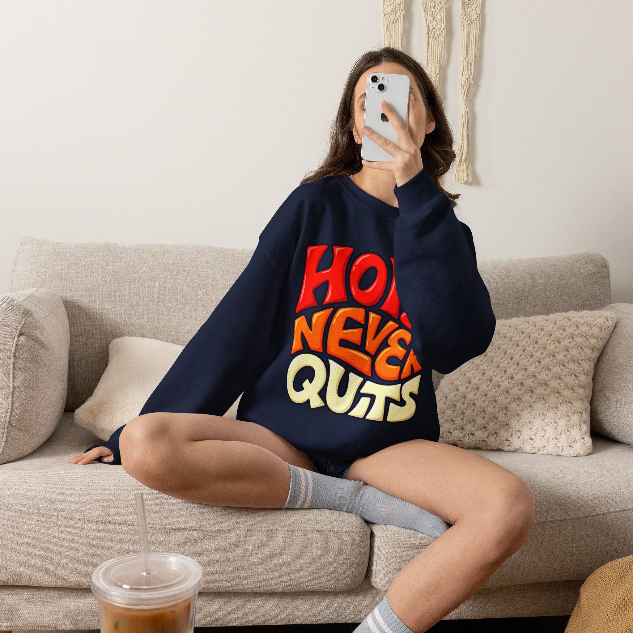 Hope Never Quits Crewneck Sweatshirt