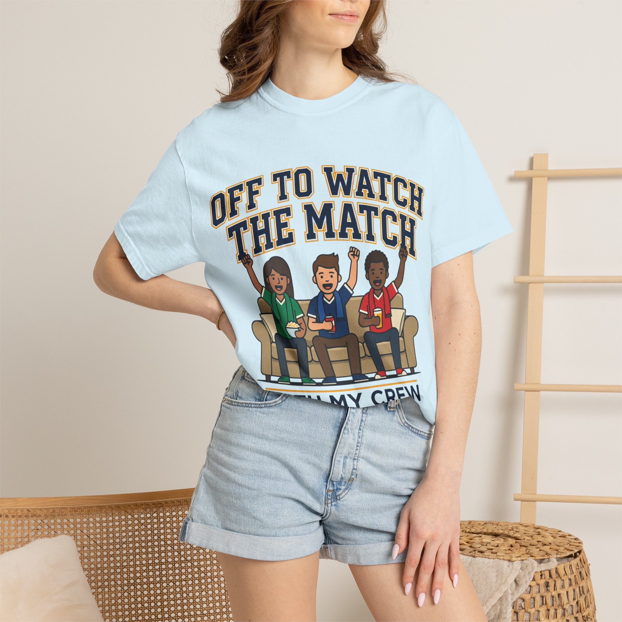 Off to Watch the Match T-Shirt — 'With My Crew' Sports Fan Tee