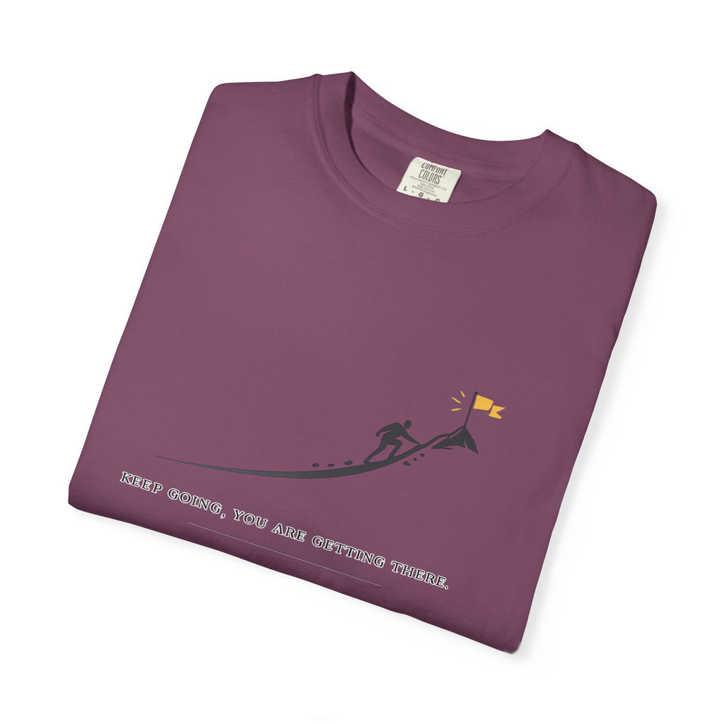 Motivational Climber T-Shirt — "Keep Going, You Are Getting There"