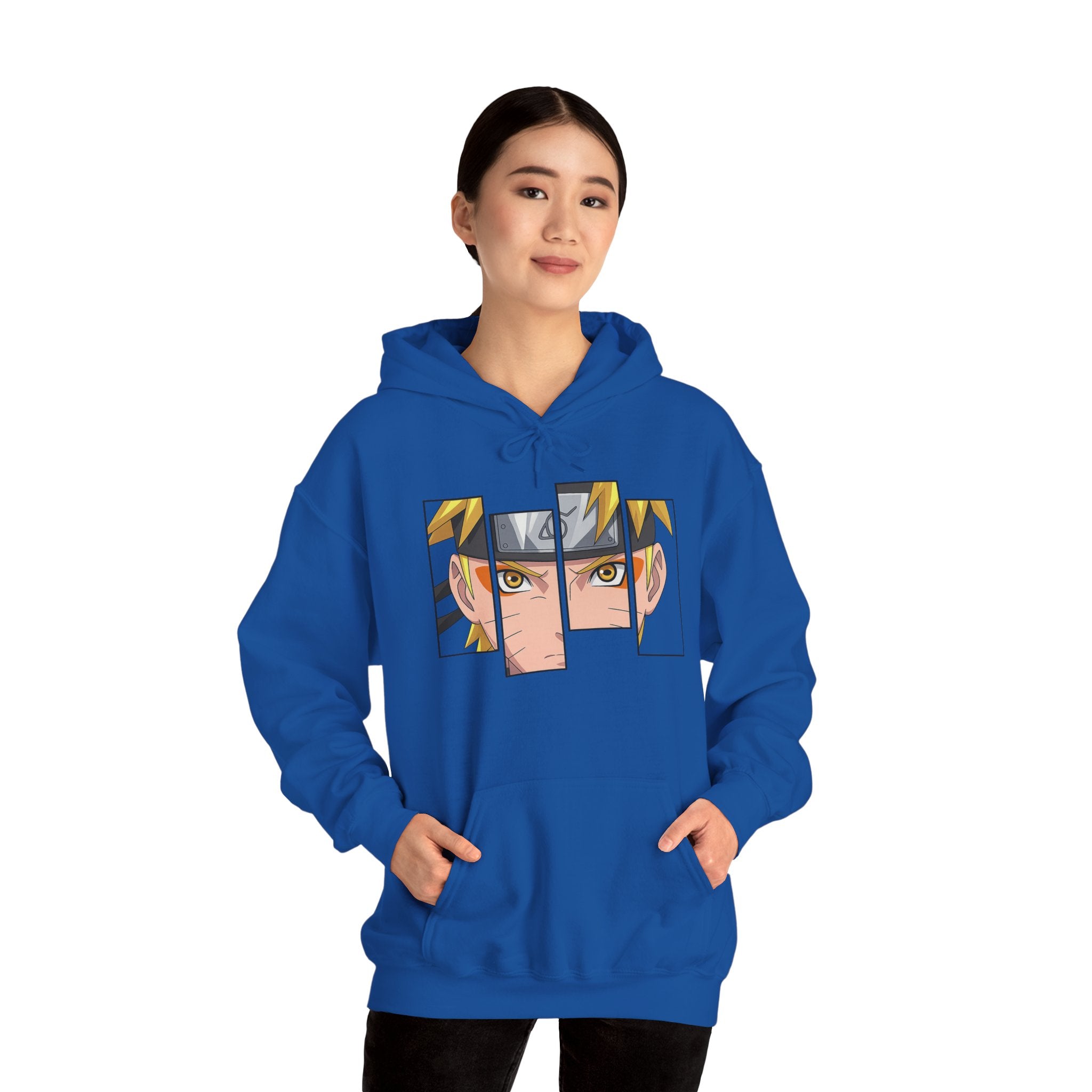 Anime Eyes Split-Panel Hoodie