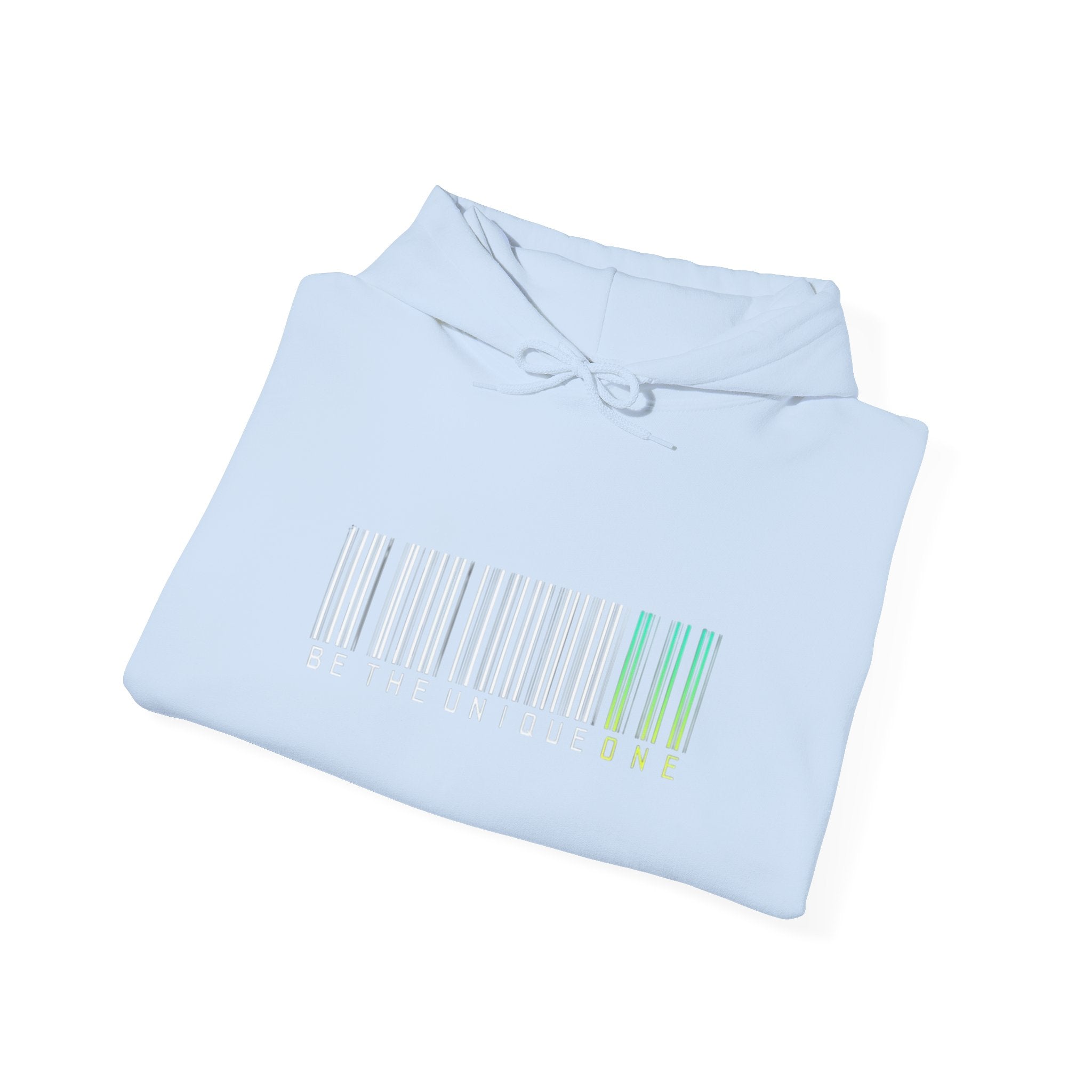 Unique One Barcode Hoodie — "Be the Unique One" Graphic Pullover