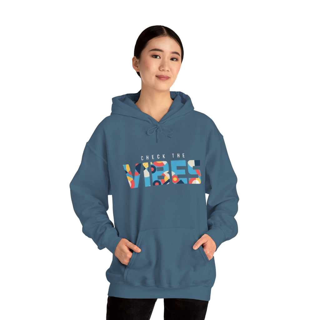 Check The Vibes Hoodie – Colorful Retro Graphic Pullover