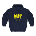 Dark Eyes Zip Hoodie — Halloween Black Cat Graphic Full-Zip Sweatshirt