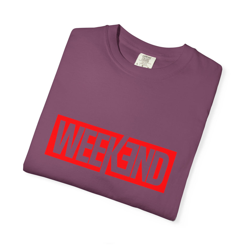Weekend Box Logo T-Shirt — Retro Red Graphic Tee