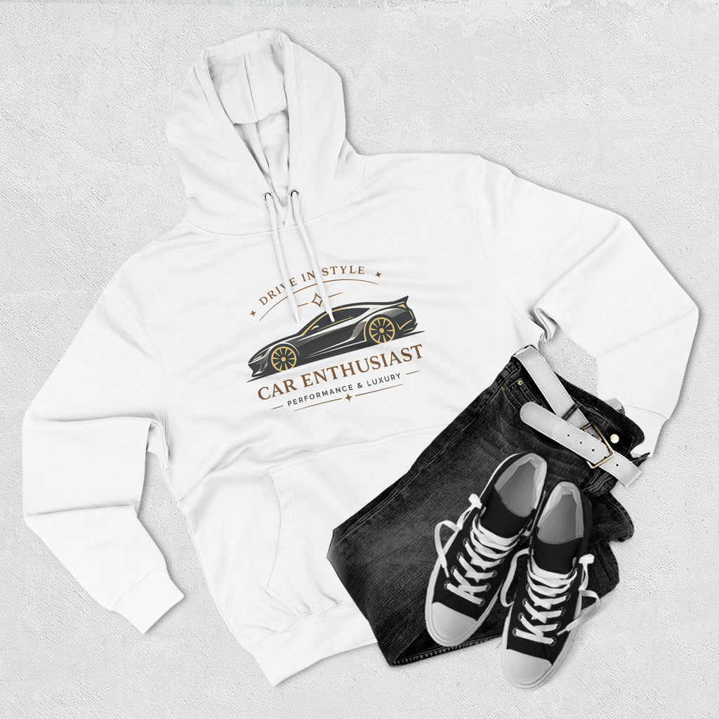 Car Enthusiast Hoodie — Vintage Sports Car Graphic, 'Drive in Style' Casual Pullover