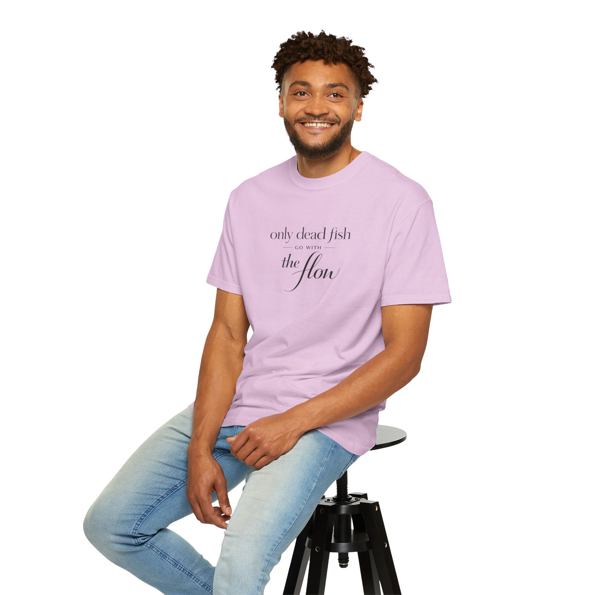 'Only Dead Fish Go With the Flow' Graphic T-Shirt