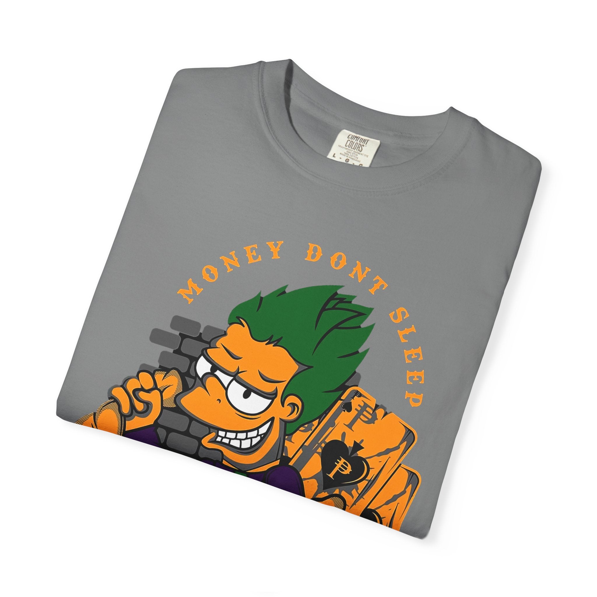 T-Shirt — 'Money Don’t Sleep' Cartoon Hustle Tee