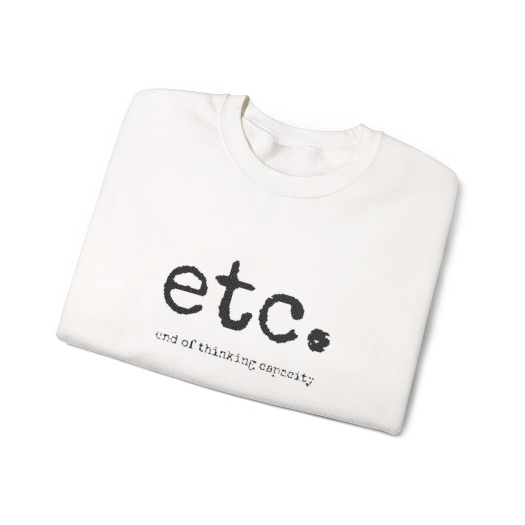 Crewneck Sweatshirt – Minimal 'etc.' Script Logo Casual Pullover