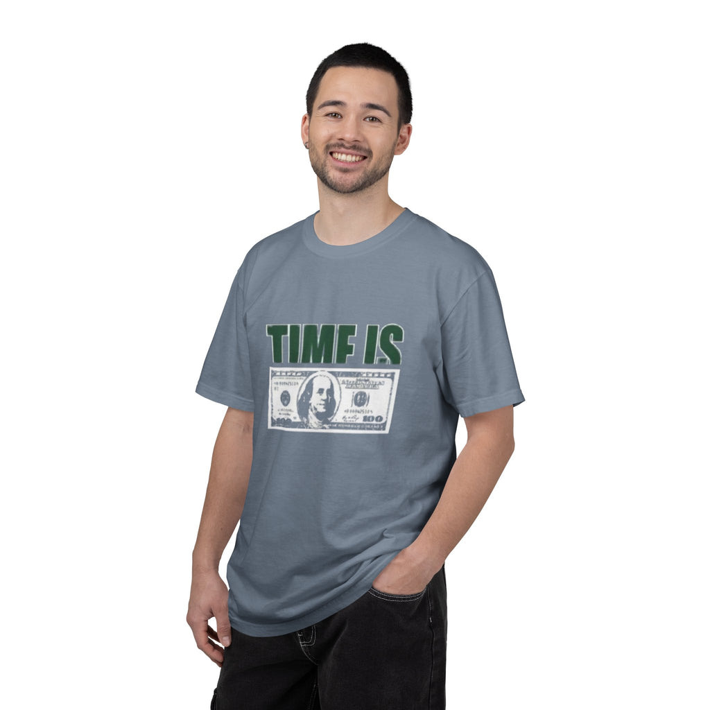 Money Vibe T-Shirt — "TIME IS" Graphic Dollar Bill Tee