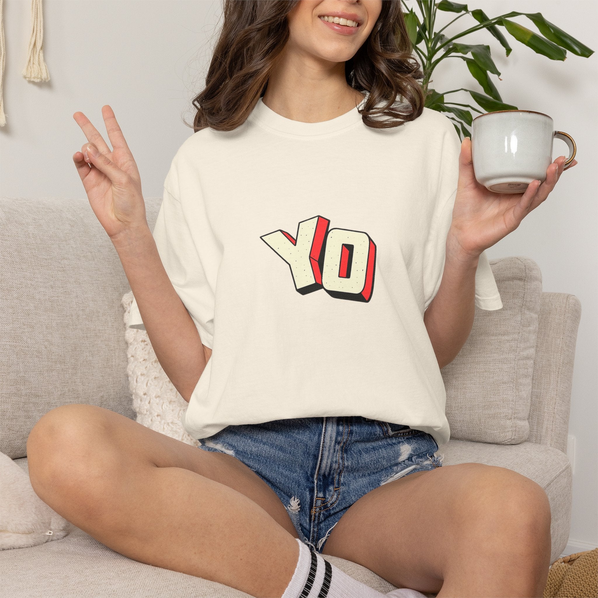 Yo Graphic T-Shirt — Retro 3D Lettering Tee