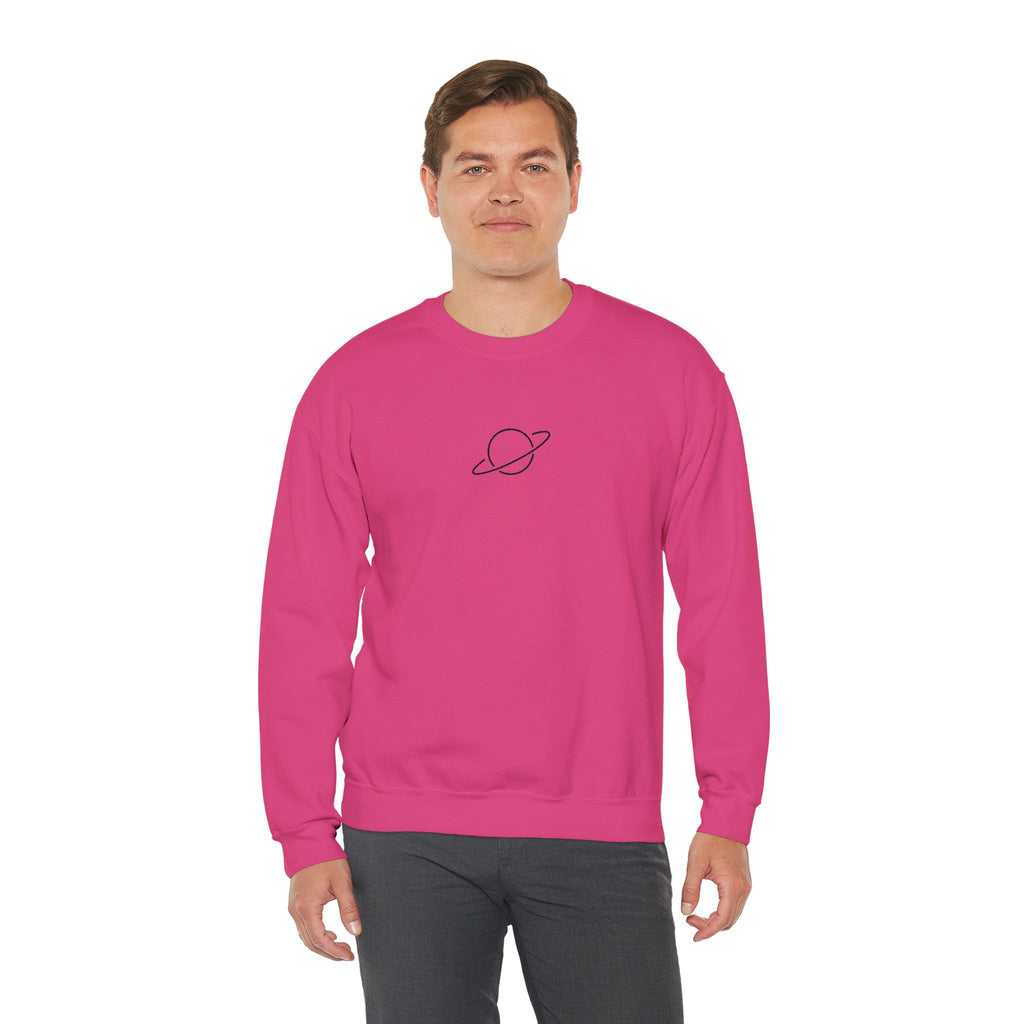 Minimal Planet Crewneck Sweatshirt Embroidered