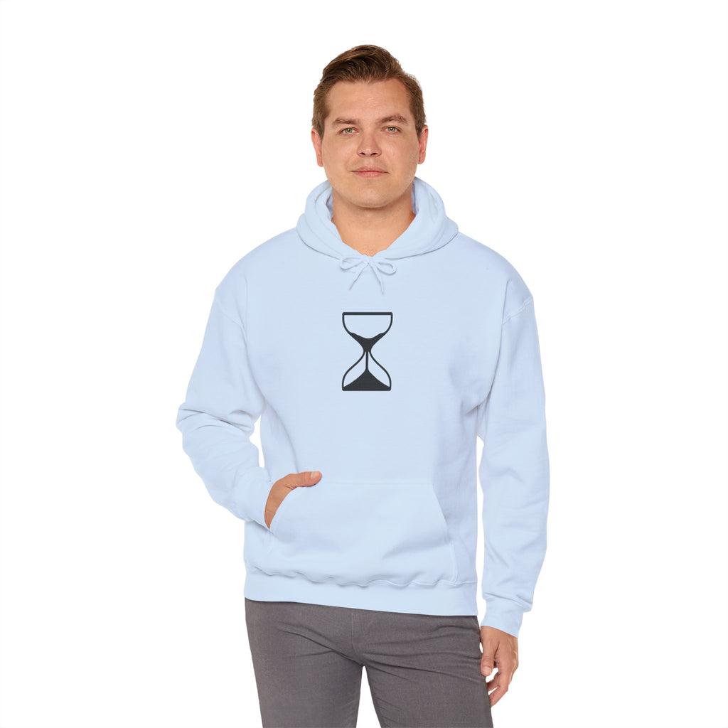 Hourglass Minimalist Hoodie — Simple Time Symbol Pullover