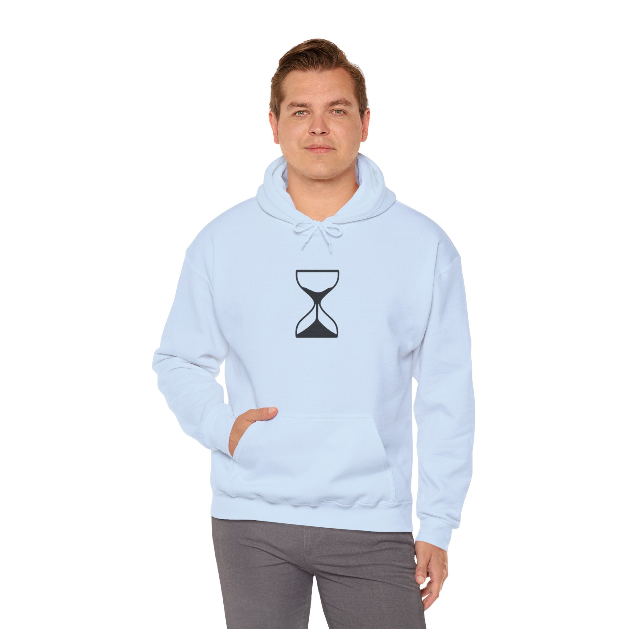 Hourglass Minimalist Hoodie — Simple Time Symbol Pullover