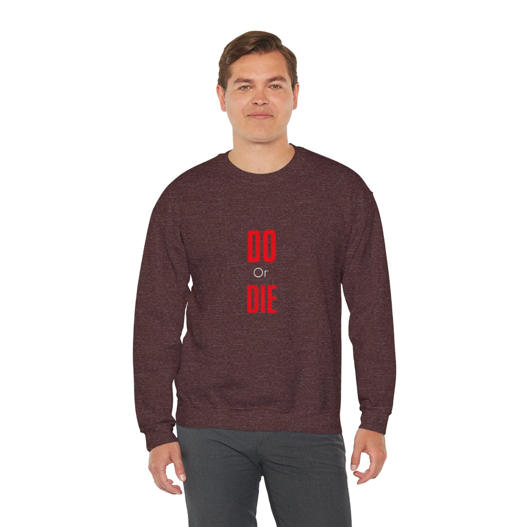 Crewneck Sweatshirt – Minimal 'DO / DIE' Red Vertical Typography
