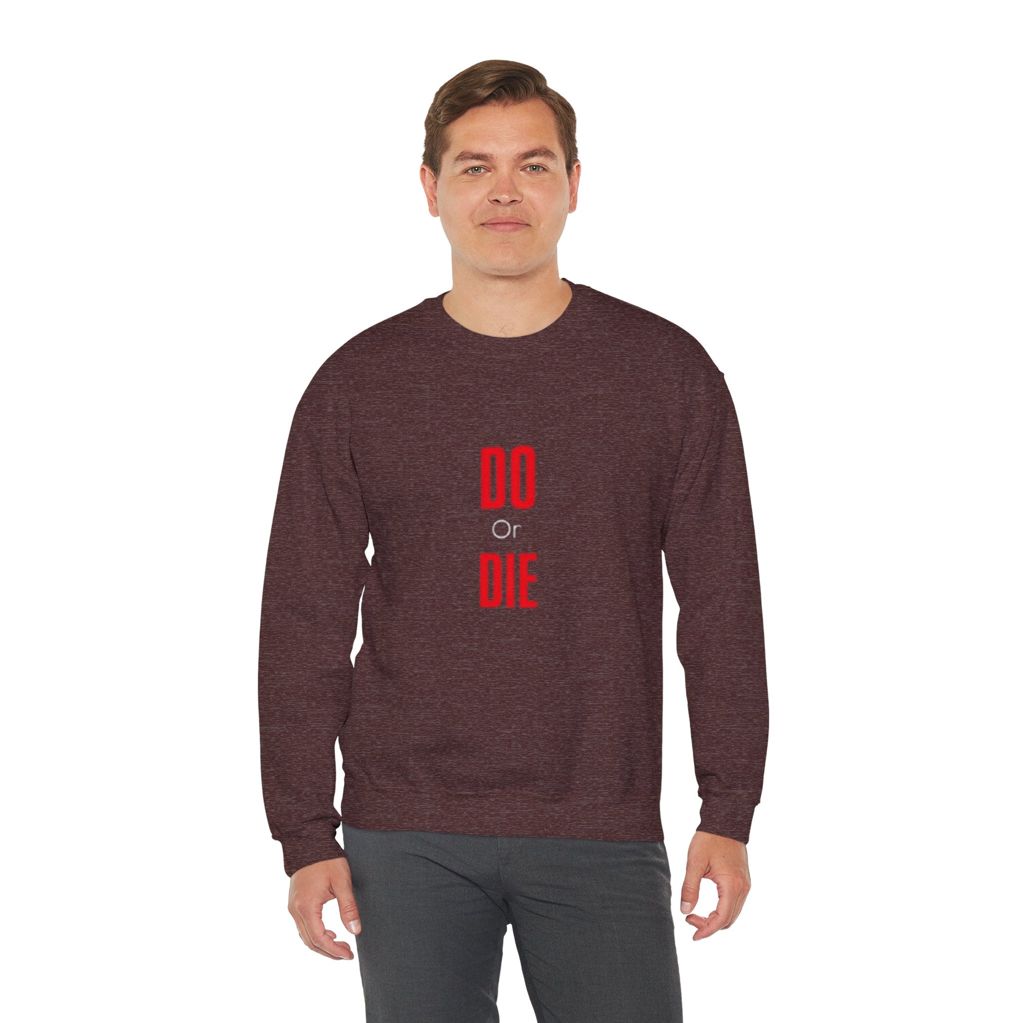 Crewneck Sweatshirt – Minimal 'DO / DIE' Red Vertical Typography