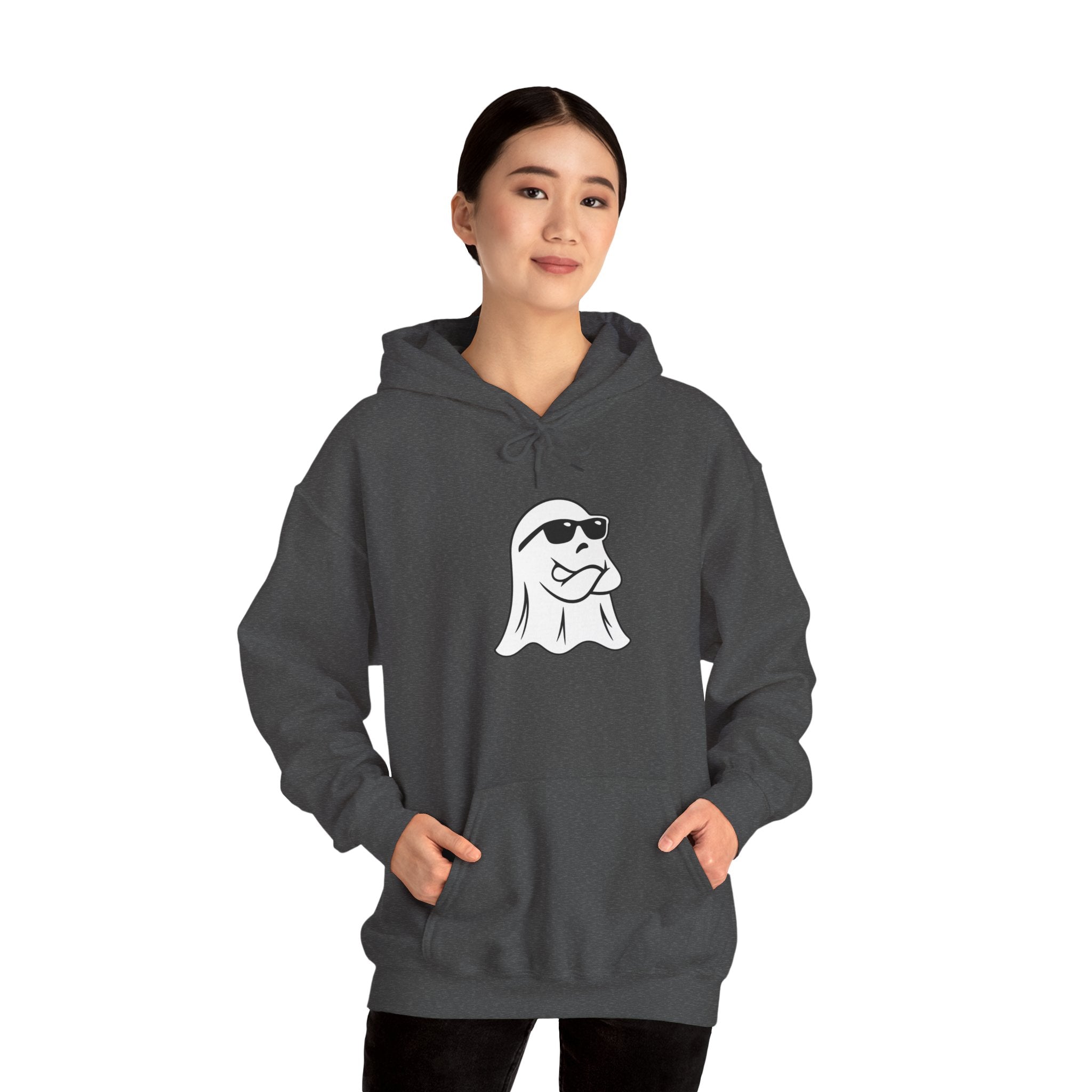Cool Sunglasses Ghost Hoodie — Cute Minimalist Halloween Pullover