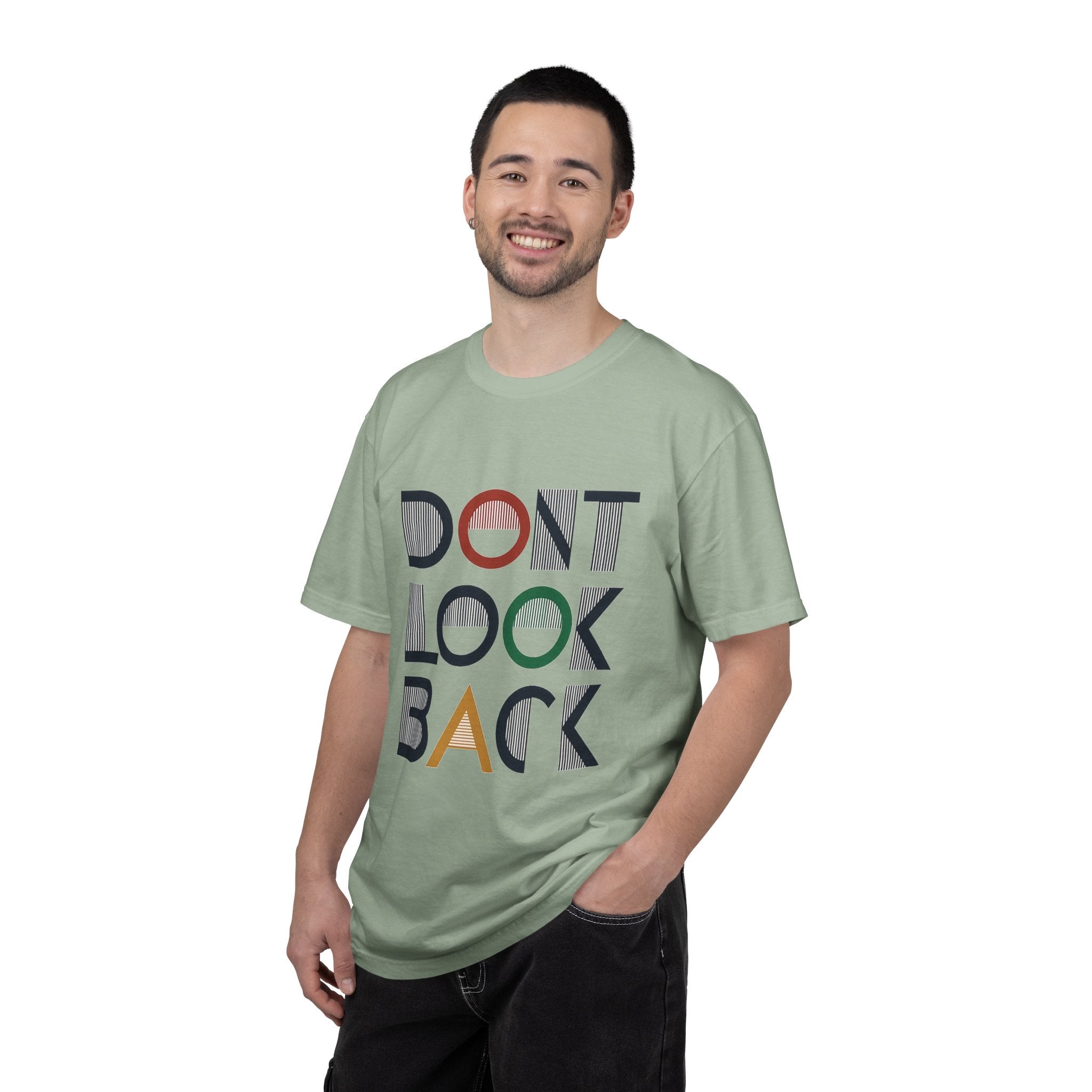 Don't Look Back T-Shirt — Retro Motivational Graphic Tee