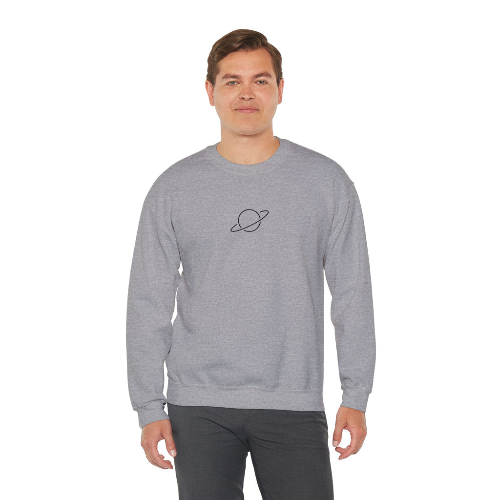 Minimal Planet Crewneck Sweatshirt Embroidered