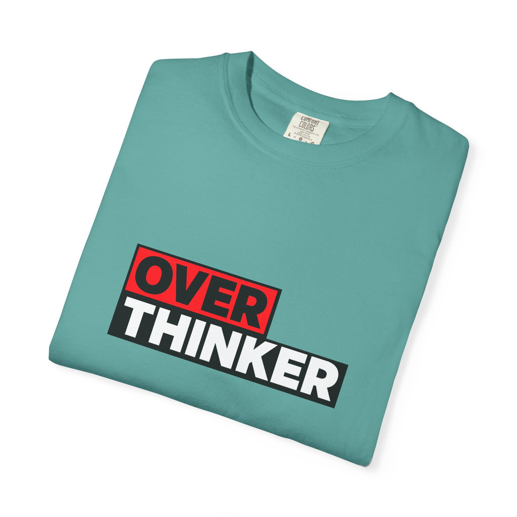 Overthinker Graphic T-Shirt — Bold Red & Black Text Tee
