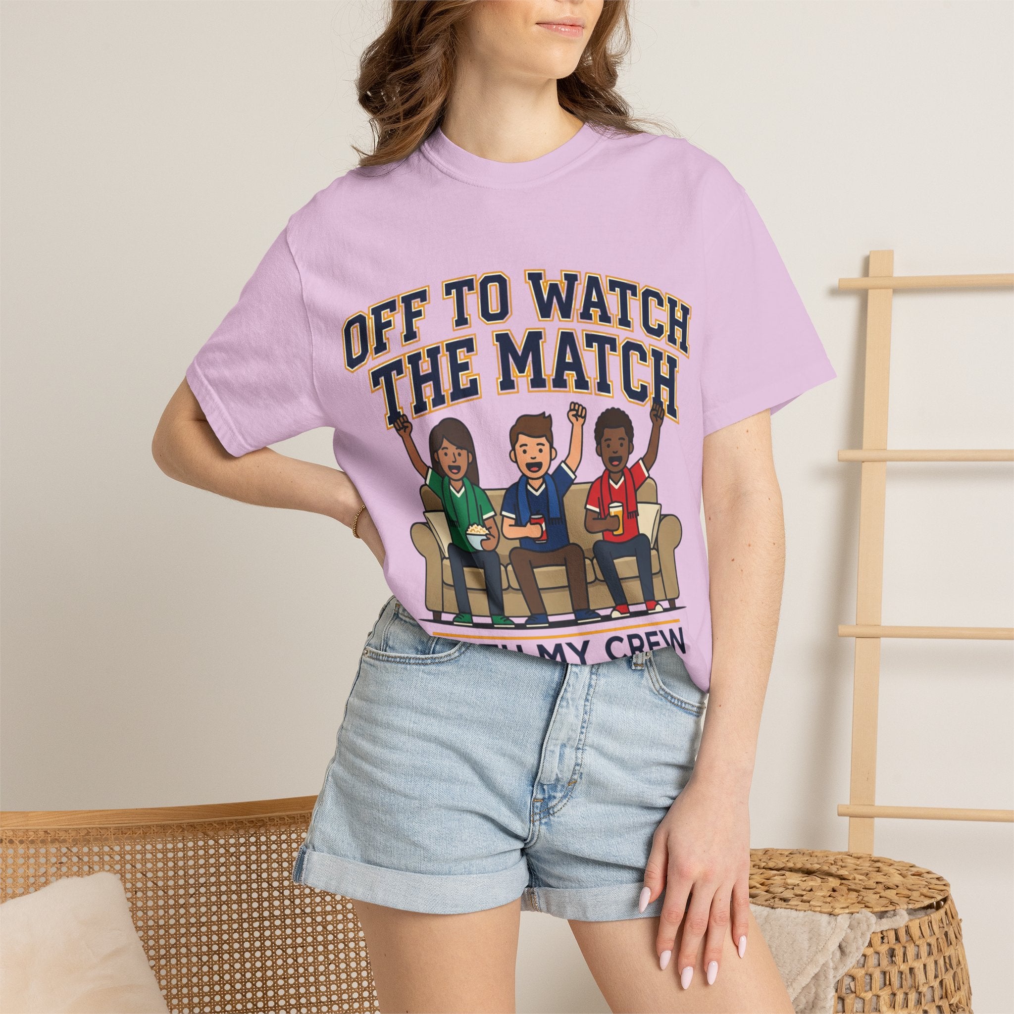 Off to Watch the Match T-Shirt — 'With My Crew' Sports Fan Tee