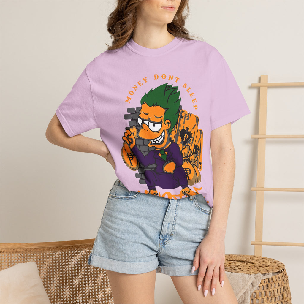 T-Shirt — 'Money Don’t Sleep' Cartoon Hustle Tee