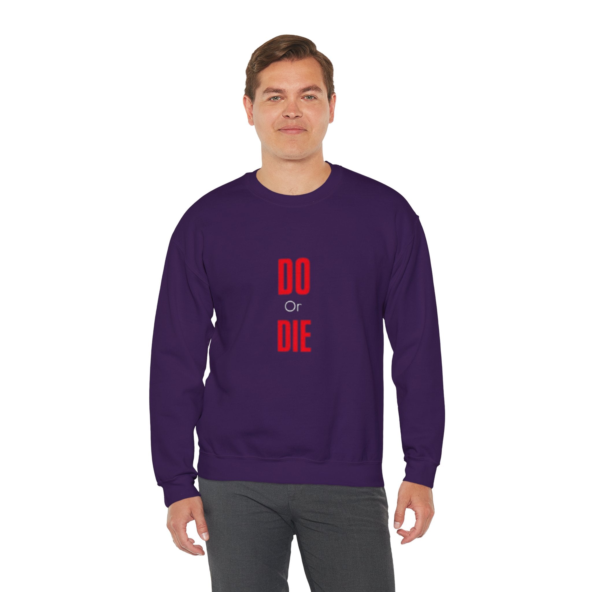 Crewneck Sweatshirt – Minimal 'DO / DIE' Red Vertical Typography