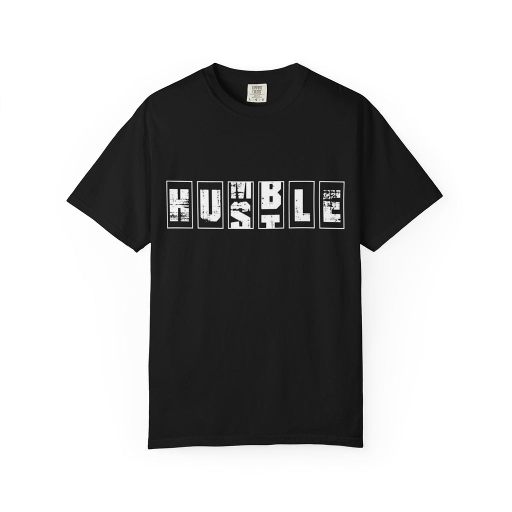 Hustle Block Letter T-Shirt — Vintage Graphic Tee with 'HUSTLE' Design