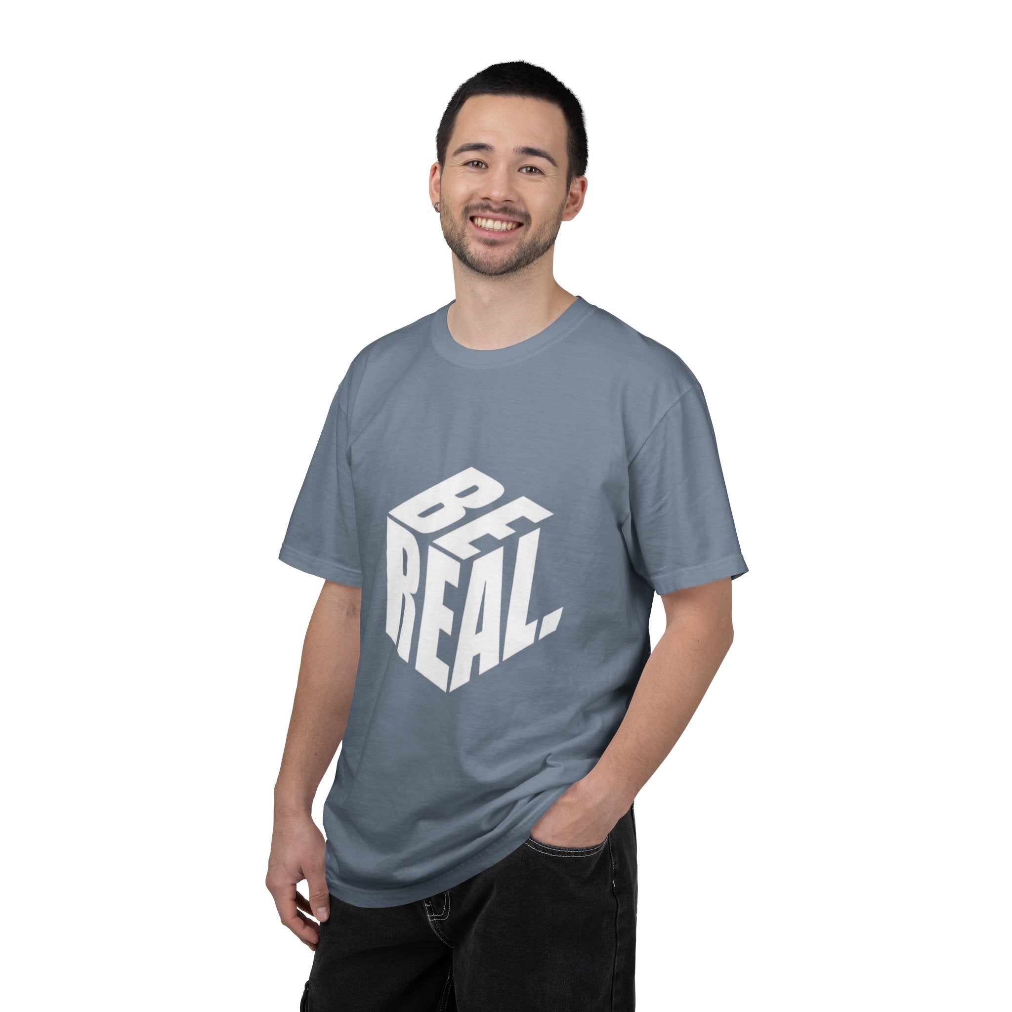 Be Real T-Shirt — Bold 3D Typography Graphic Tee