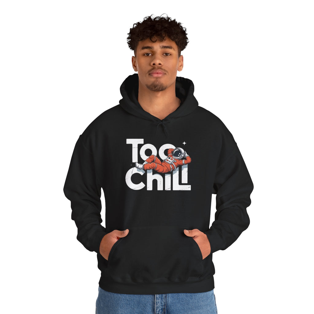 Too Chill Astronaut Hoodie — Retro Space Graphic Pullover