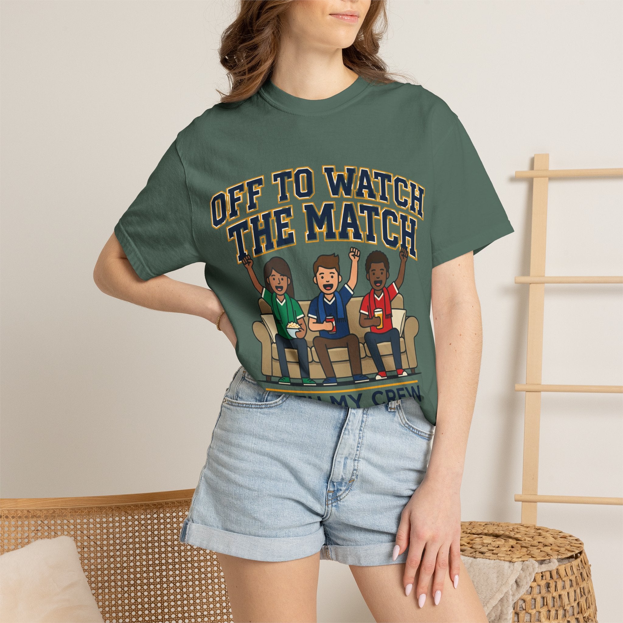 Off to Watch the Match T-Shirt — 'With My Crew' Sports Fan Tee