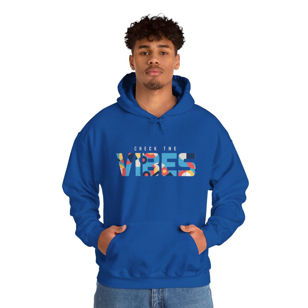 Check The Vibes Hoodie – Colorful Retro Graphic Pullover