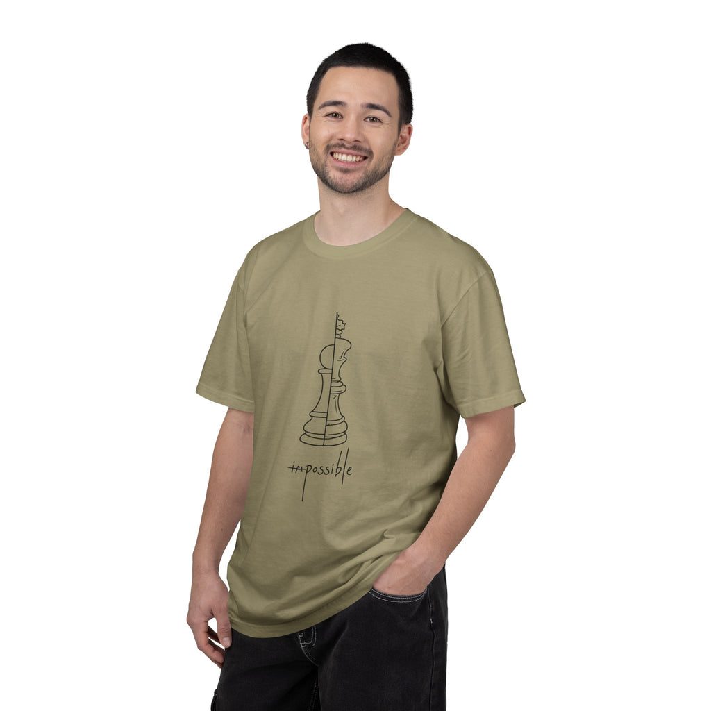 Chess Pawn to King T-Shirt — "Impassible" Minimalist Line Art Tee