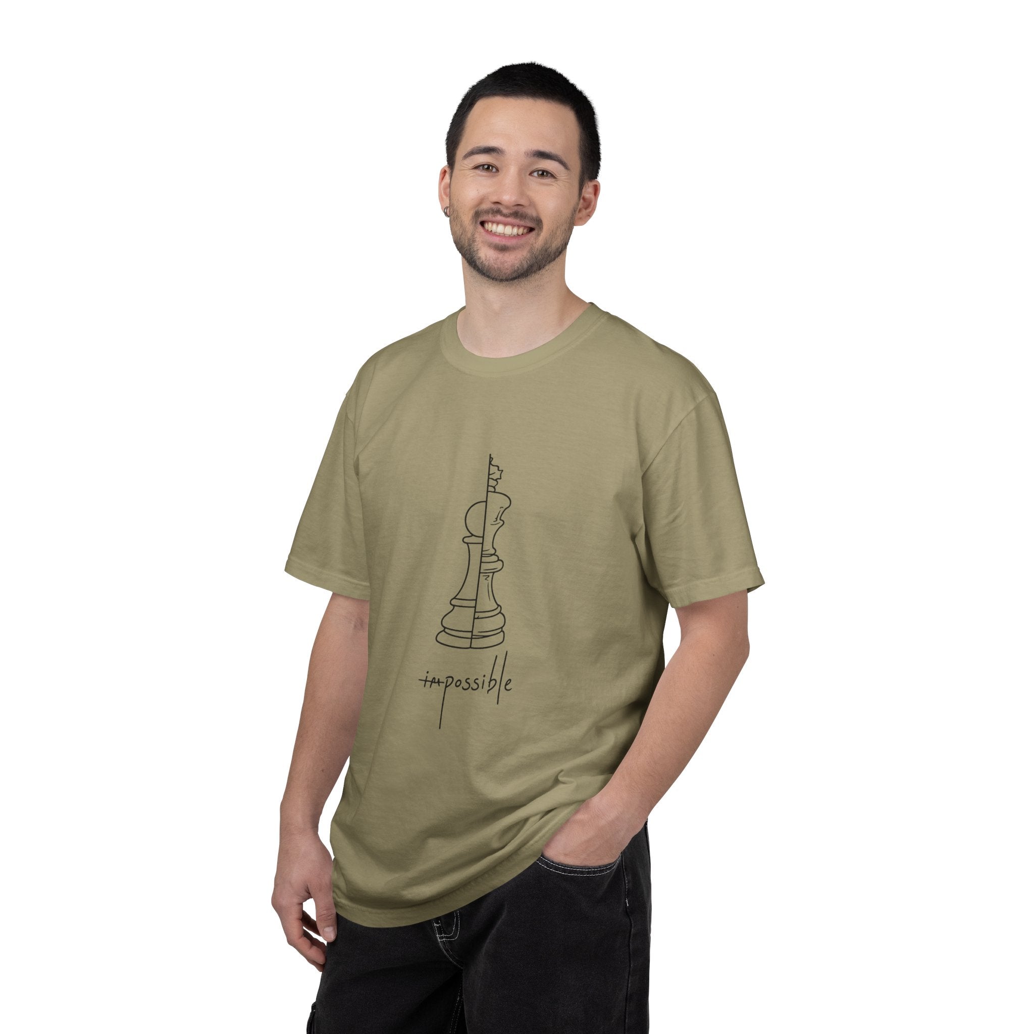 Chess Pawn to King T-Shirt — "Impassible" Minimalist Line Art Tee