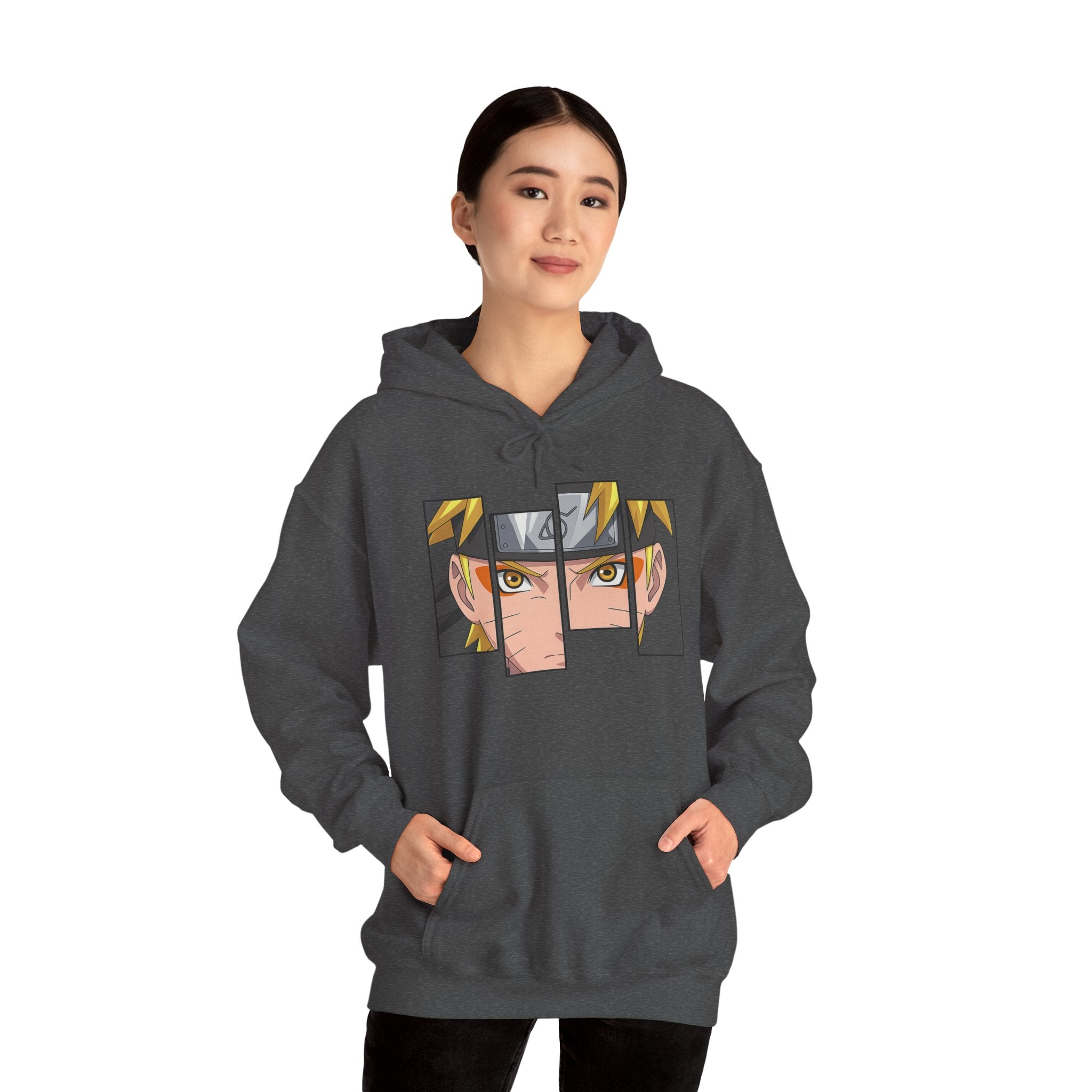 Anime Eyes Split-Panel Hoodie