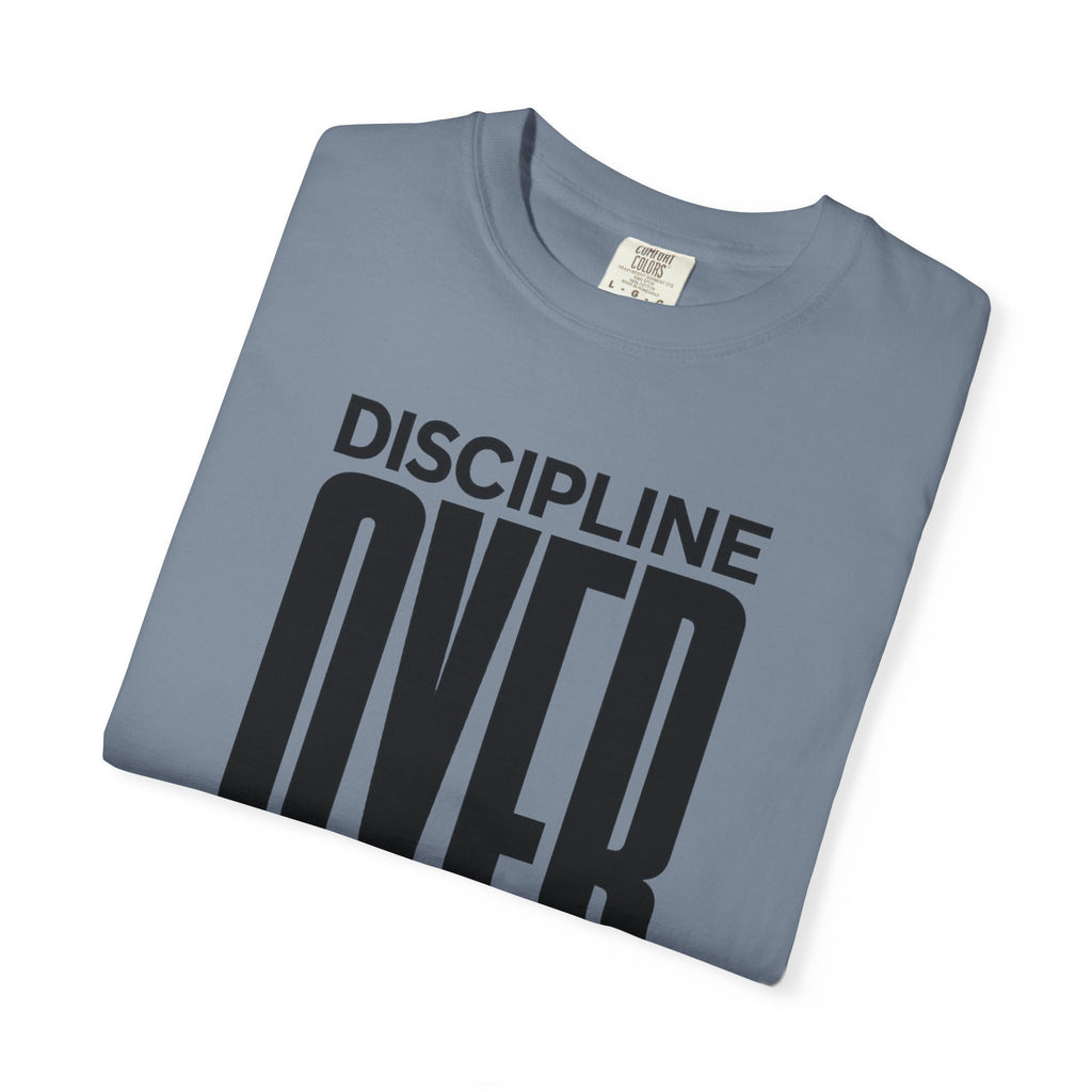 Discipline Over Motivation T-Shirt — Motivational Fitness Tee