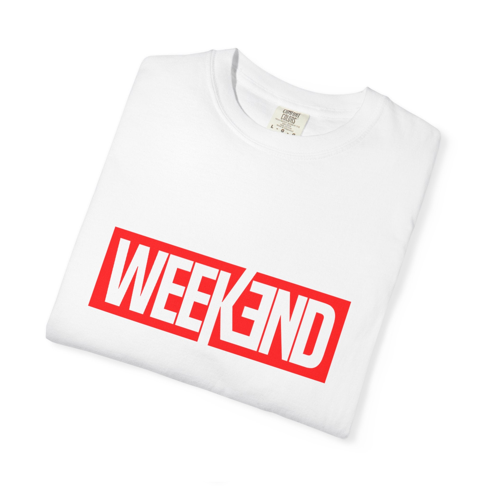Weekend Box Logo T-Shirt — Retro Red Graphic Tee