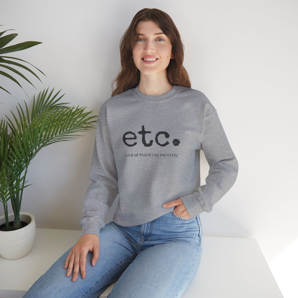 Crewneck Sweatshirt – Minimal 'etc.' Script Logo Casual Pullover