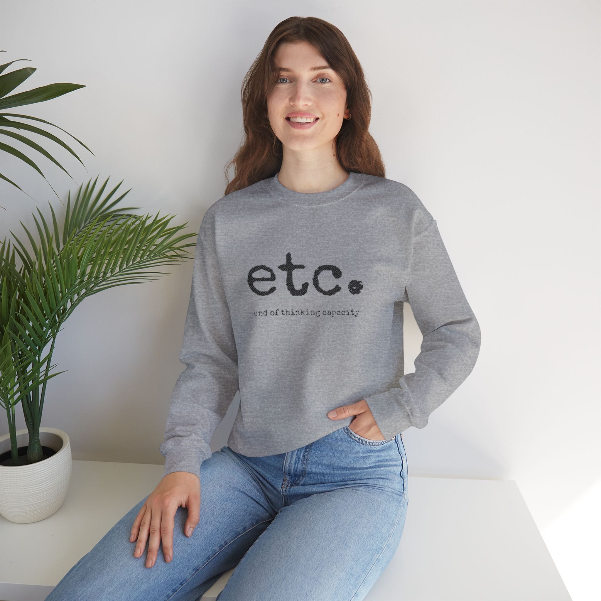 Crewneck Sweatshirt – Minimal 'etc.' Script Logo Casual Pullover
