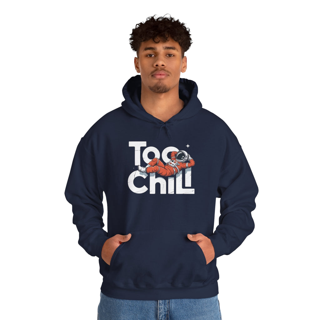 Too Chill Astronaut Hoodie — Retro Space Graphic Pullover