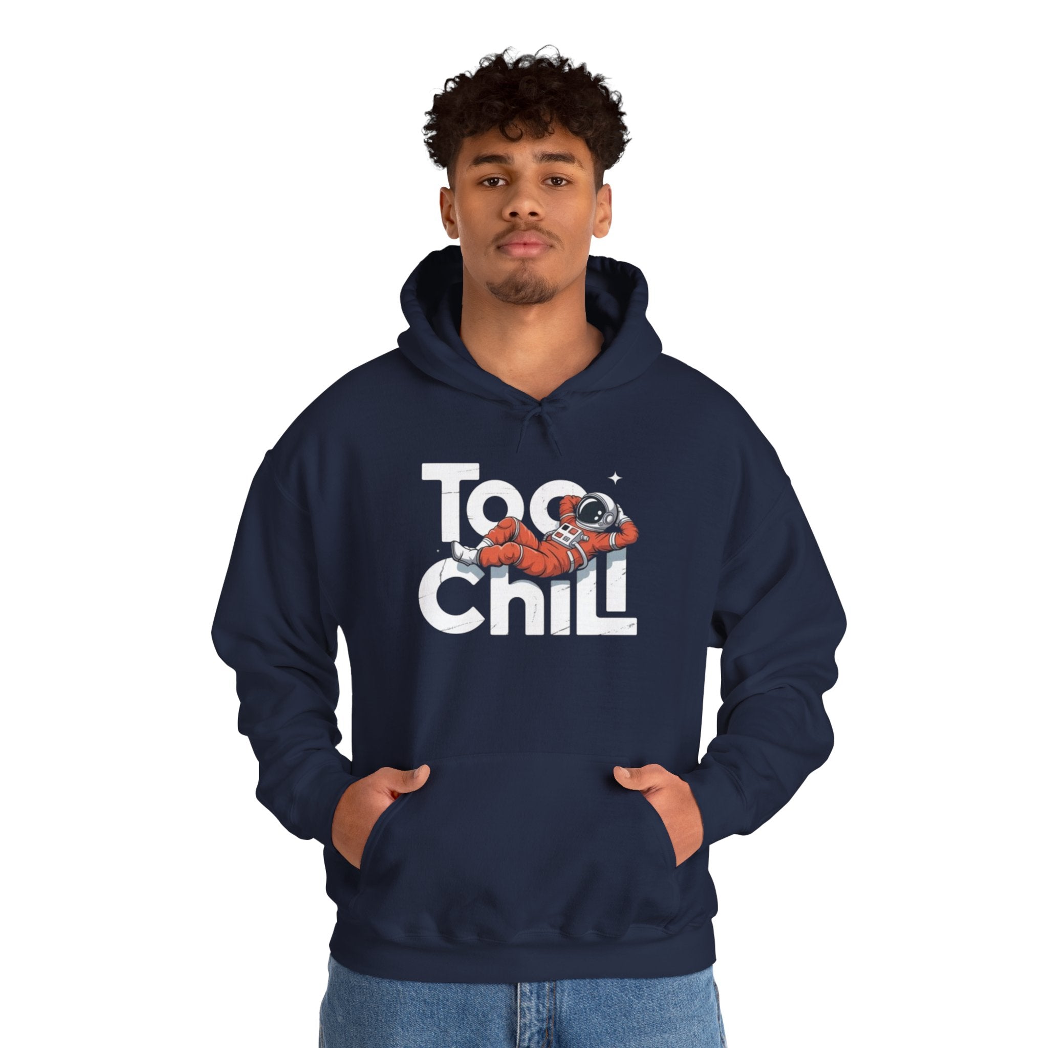 Too Chill Astronaut Hoodie — Retro Space Graphic Pullover