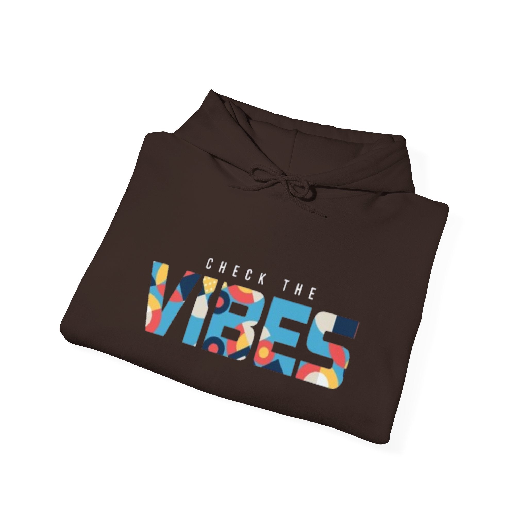 Check The Vibes Hoodie – Colorful Retro Graphic Pullover