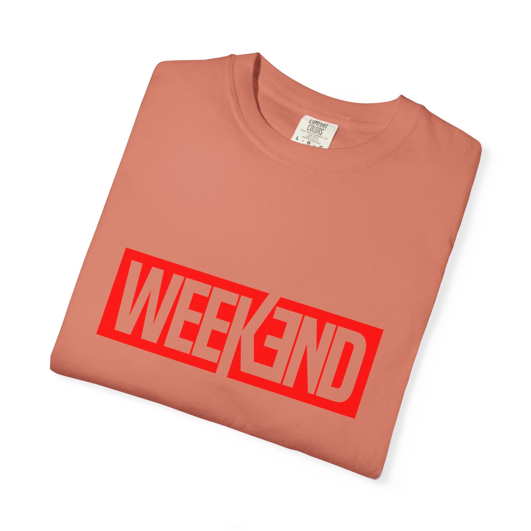 Weekend Box Logo T-Shirt — Retro Red Graphic Tee
