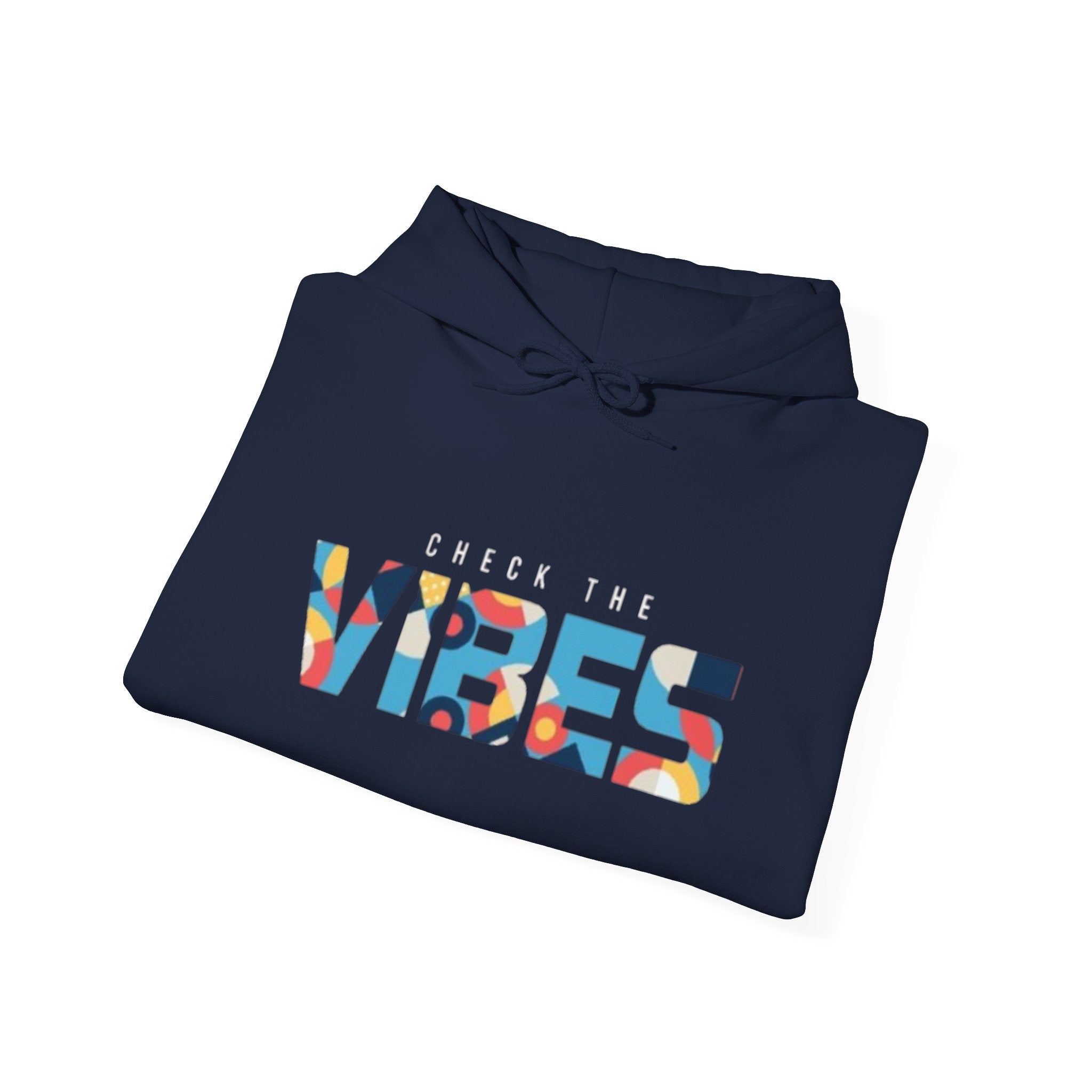 Check The Vibes Hoodie – Colorful Retro Graphic Pullover