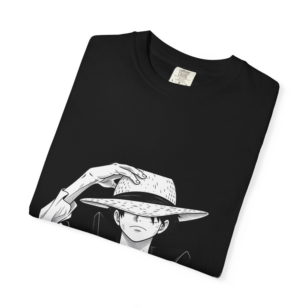 Anime Straw Hat Pirate T-Shirt – Minimal Luffy Illustration Tee
