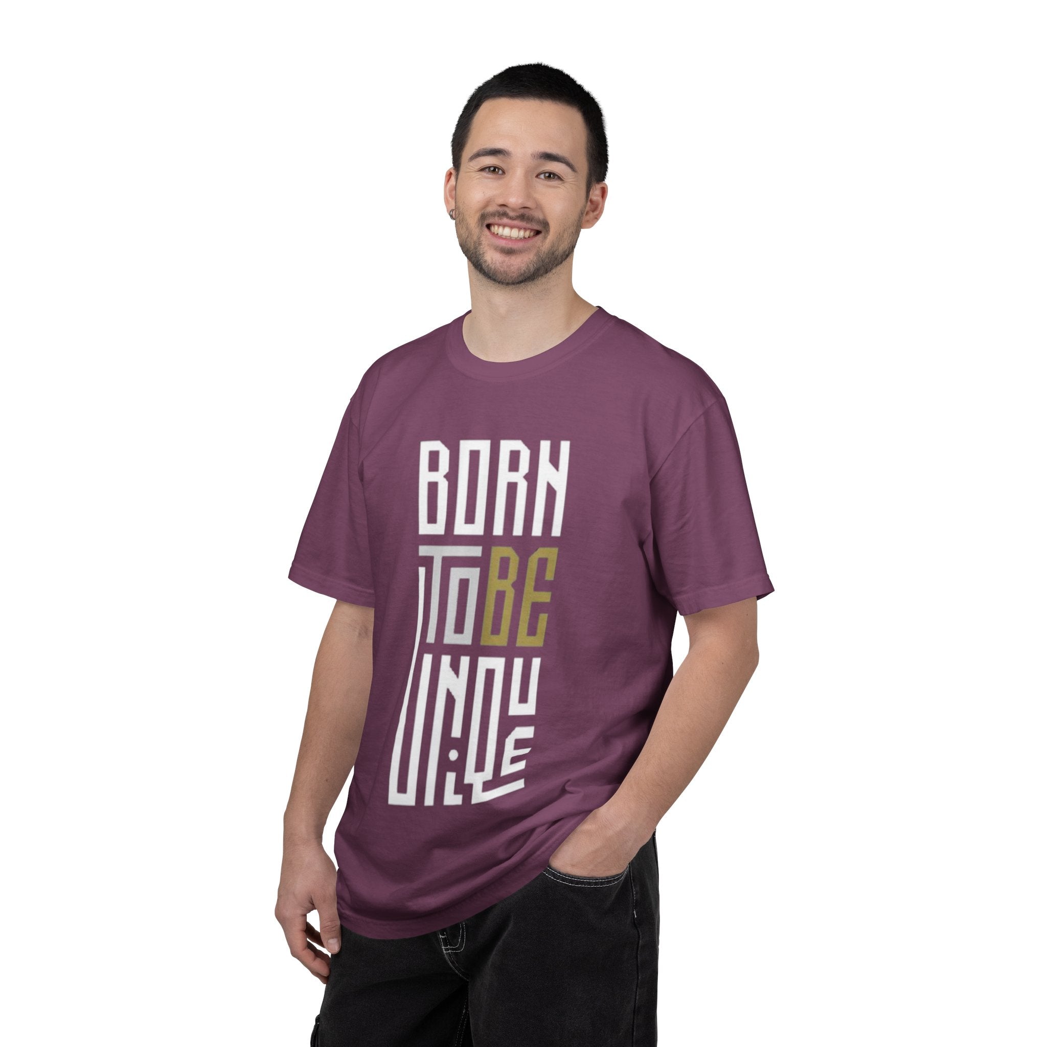 T-Shirt — "Born To Be Untile" Bold Vertical Typography Tee