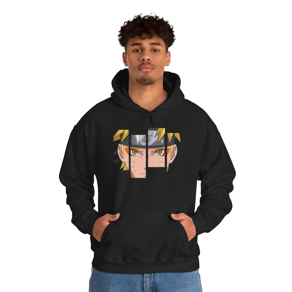 Anime Eyes Split-Panel Hoodie