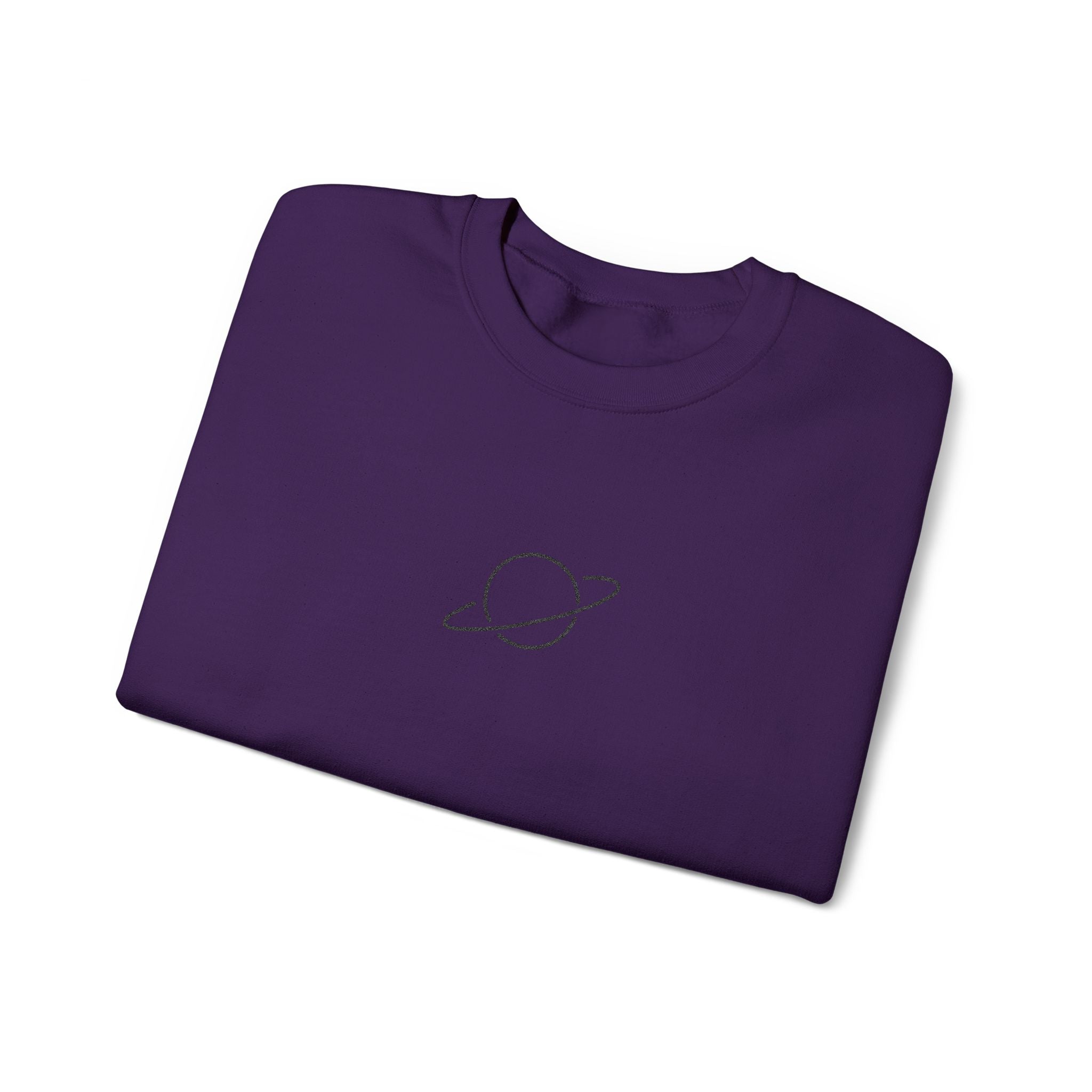 Minimal Planet Crewneck Sweatshirt Embroidered