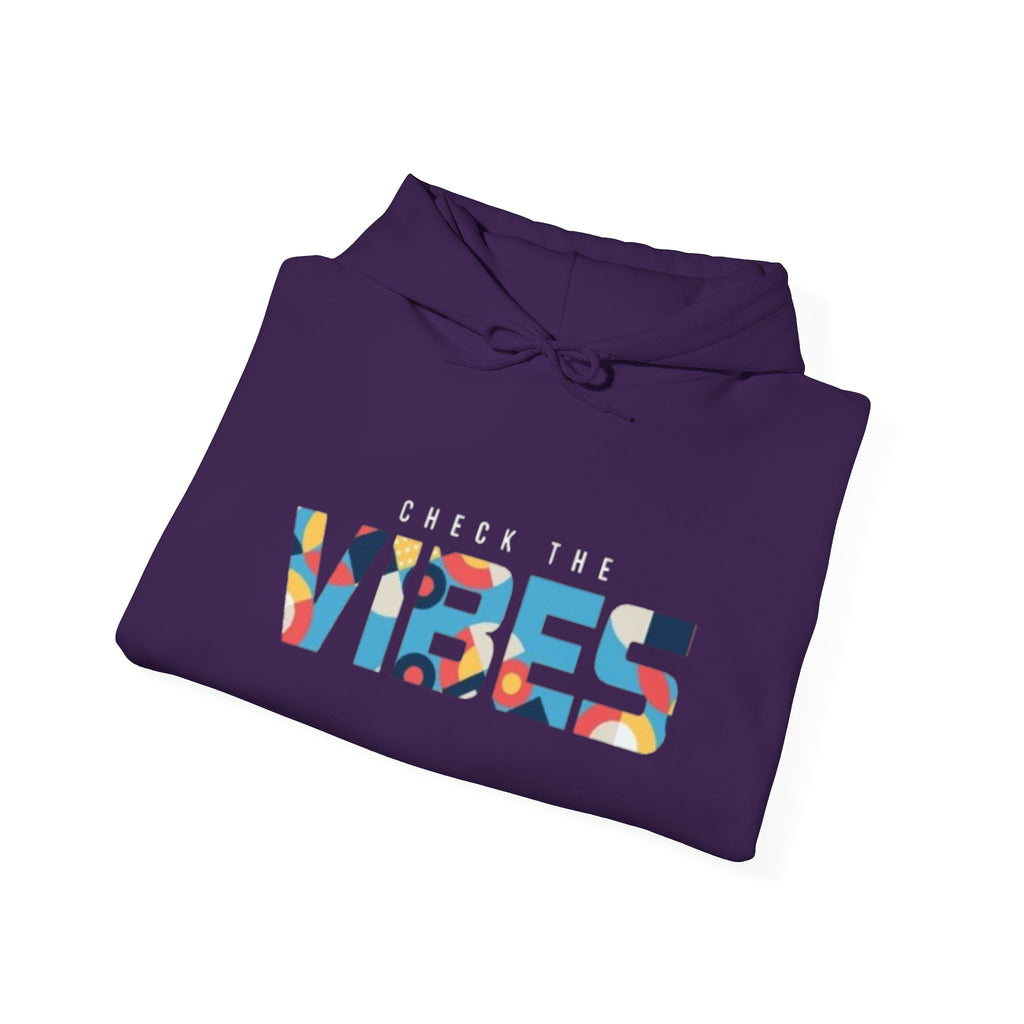 Check The Vibes Hoodie – Colorful Retro Graphic Pullover
